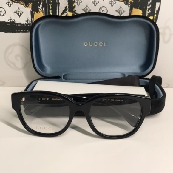 New Authentic Gucci Black Oversized Glasses GG1411O 004 - Picture 5 of 13
